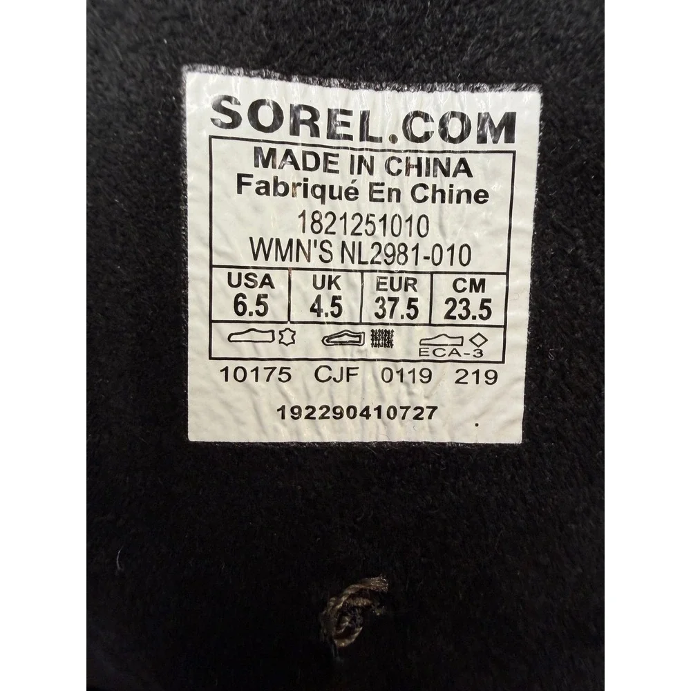 Sorel Joan of Arctic Wedge II Tall Black Leather Waterproof Boots NL2981-010 6.5